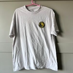 T&C Surf Designs Hawaii Shirt Mens Large White Kanaka Maoli Yin Yang Tee FLAW